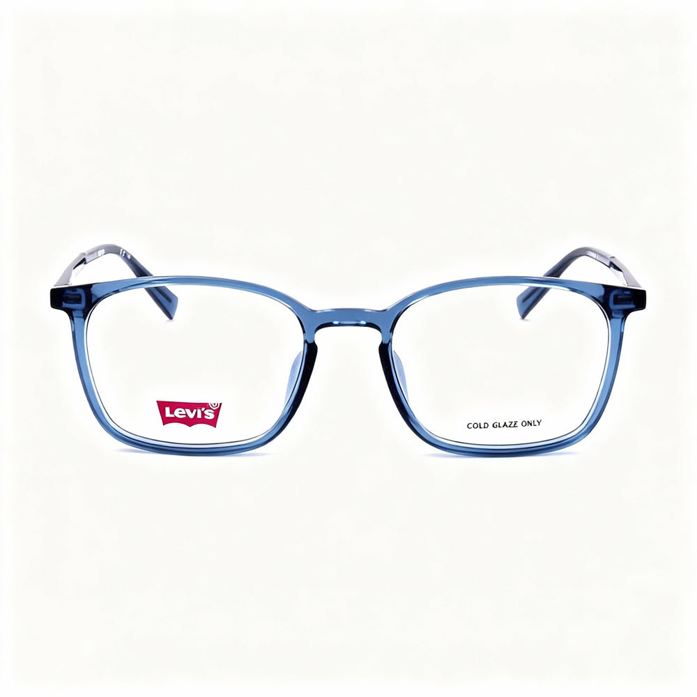 LEVIS Lv 7071/F/Lev Rectangle Full Rim Optical Frame for Men, Transparent Blue, 55-19-145