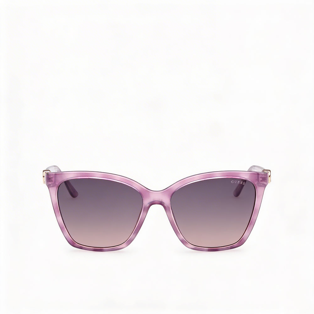 GUESS Gu00191 Women's Injected Frame Violet Havana Sunglasses, Gradient Mirror Violet Lenses, UV 400, 56mm