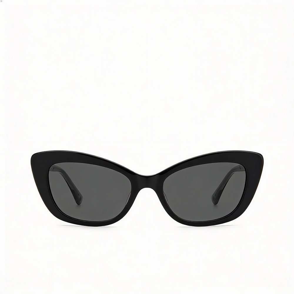 kate spade new york Merida/G/S Gafas de Sol de Mujer con Montura Ojo de Gato de Plástico Negro y Gris, Lentes Grises de 54mm, No Polarizadas, Protección 100% UV