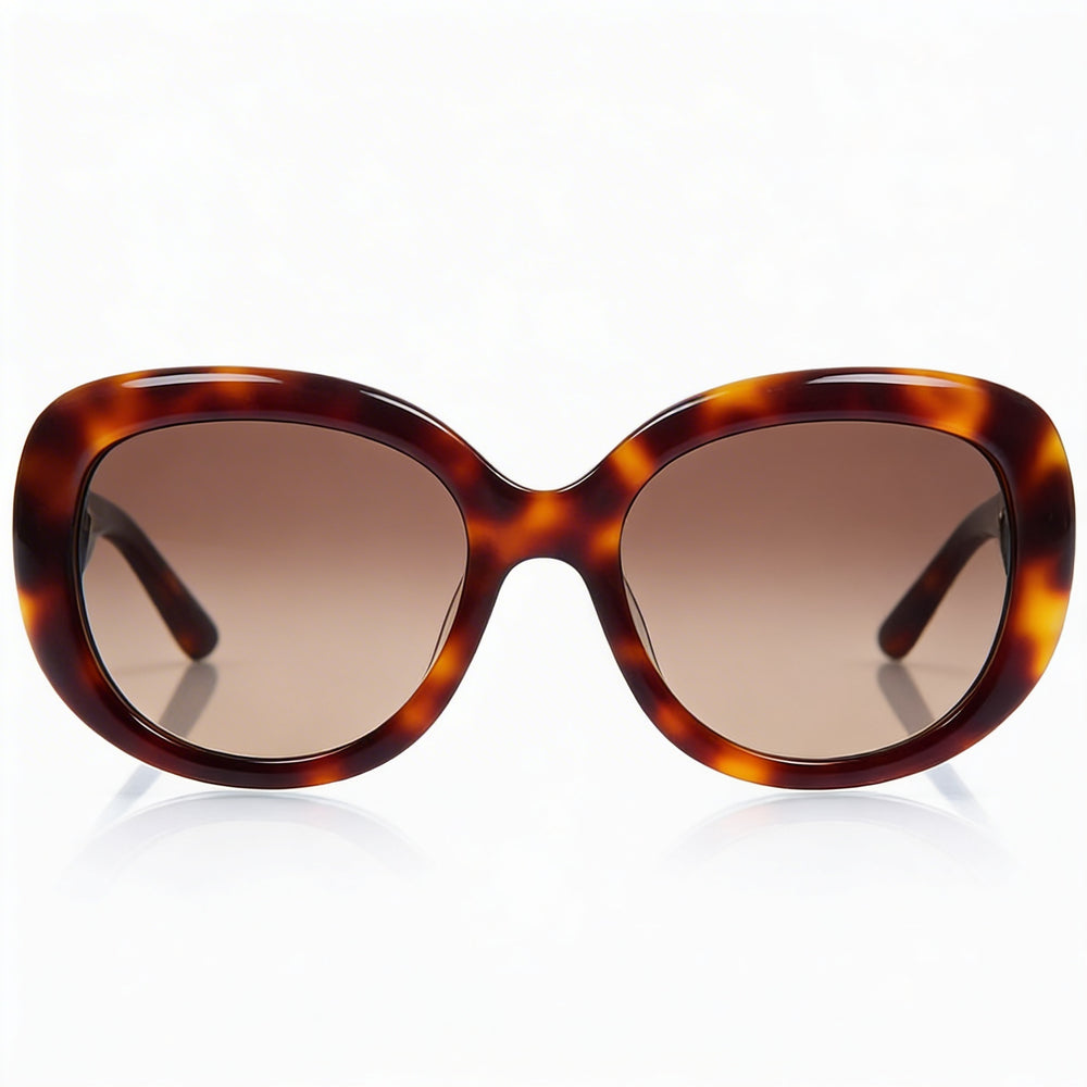 Gafas de sol Ferragamo Sf727s 214 para mujer, montura de plástico de carey, lentes marrones, protección UV, 53 mm