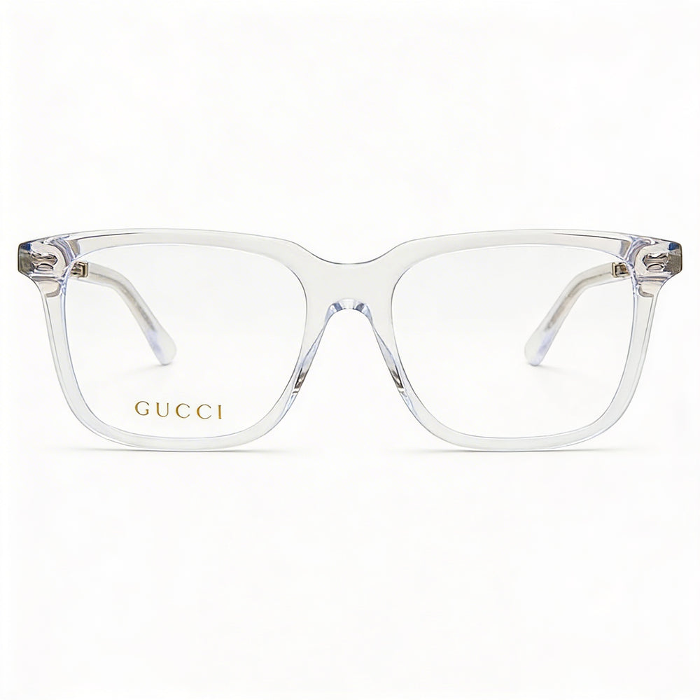 Gucci GG0737O Men's Eyeglasses with Square Full Rim Crystal Plastic Frame, 53-18-150mm