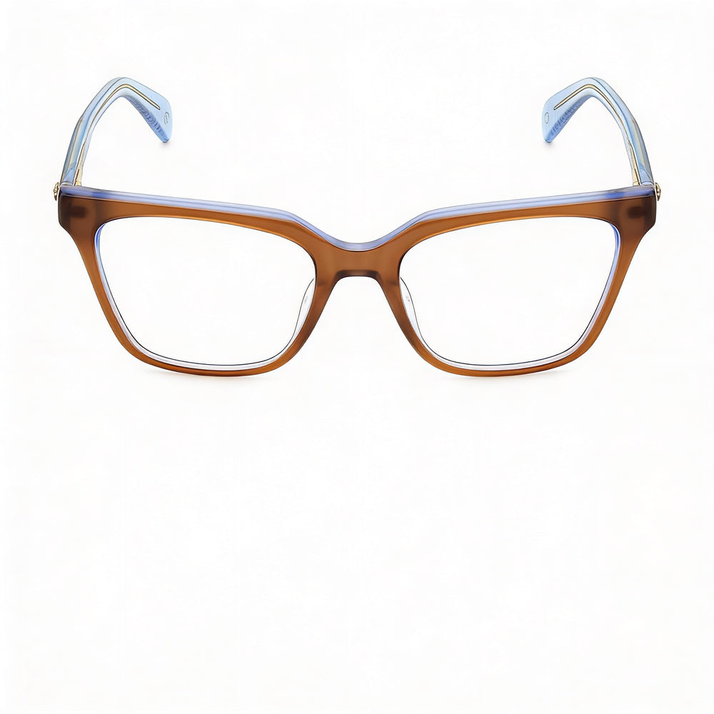Gafas de sol modernas Rag & Bone con montura de acetato para mujer, graduadas, color marrón y azul, talla 53-18-140