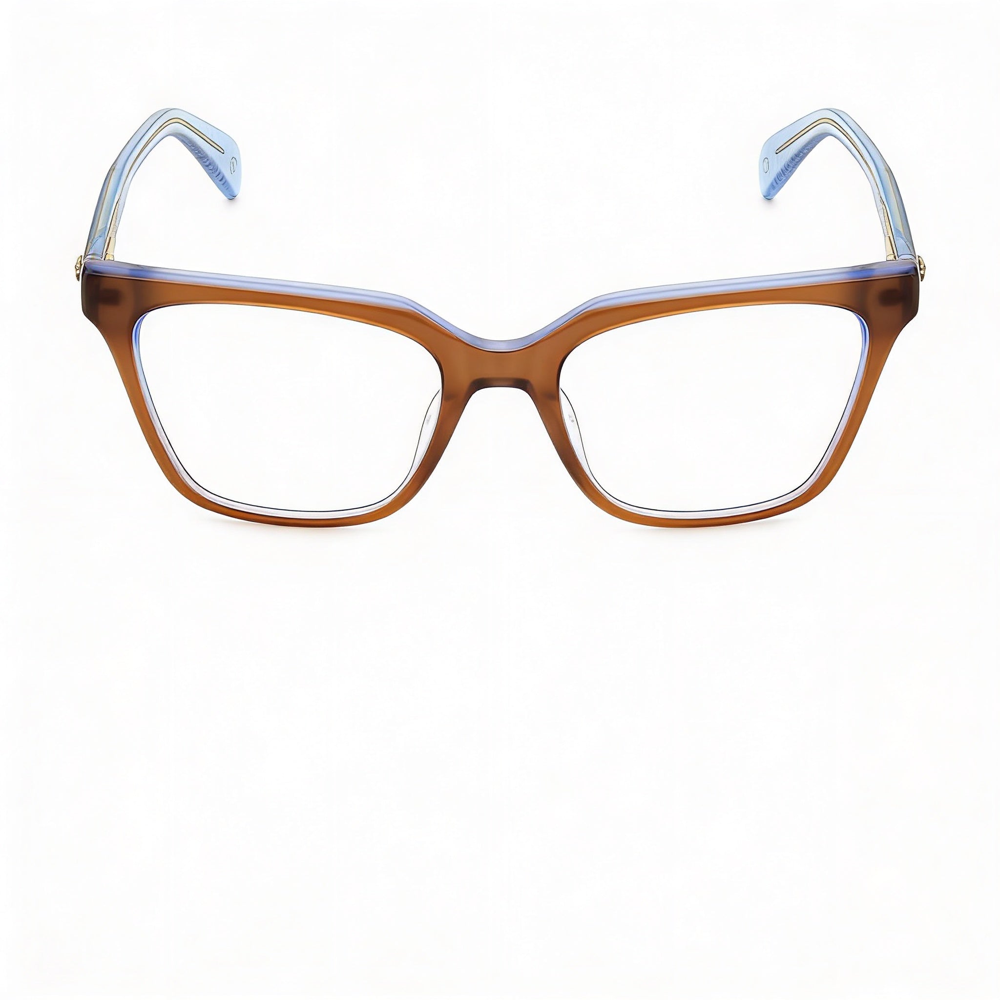 rag & bone Modern Women's Acetate Frame Eyeglasses for Prescription Lenses, Brown Blue, Size 53-18-140, Photo 2