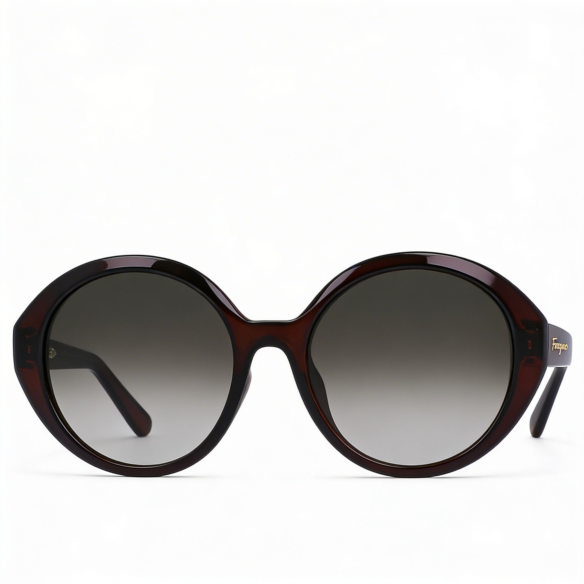 Gafas de sol ovaladas Ferragamo SF1067S para mujer, montura de plástico marrón cristal, lentes con protección UV en degradado gris, 57 mm, Photo 2
