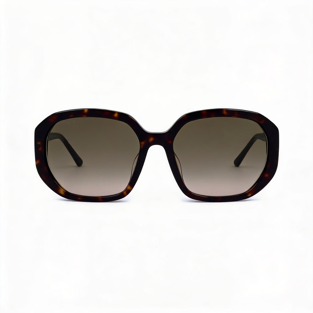 Gafas de sol clásicas Jimmy Choo para mujer, con montura de plástico marrón degradado, sin polarizar, protección UV, 57 mm