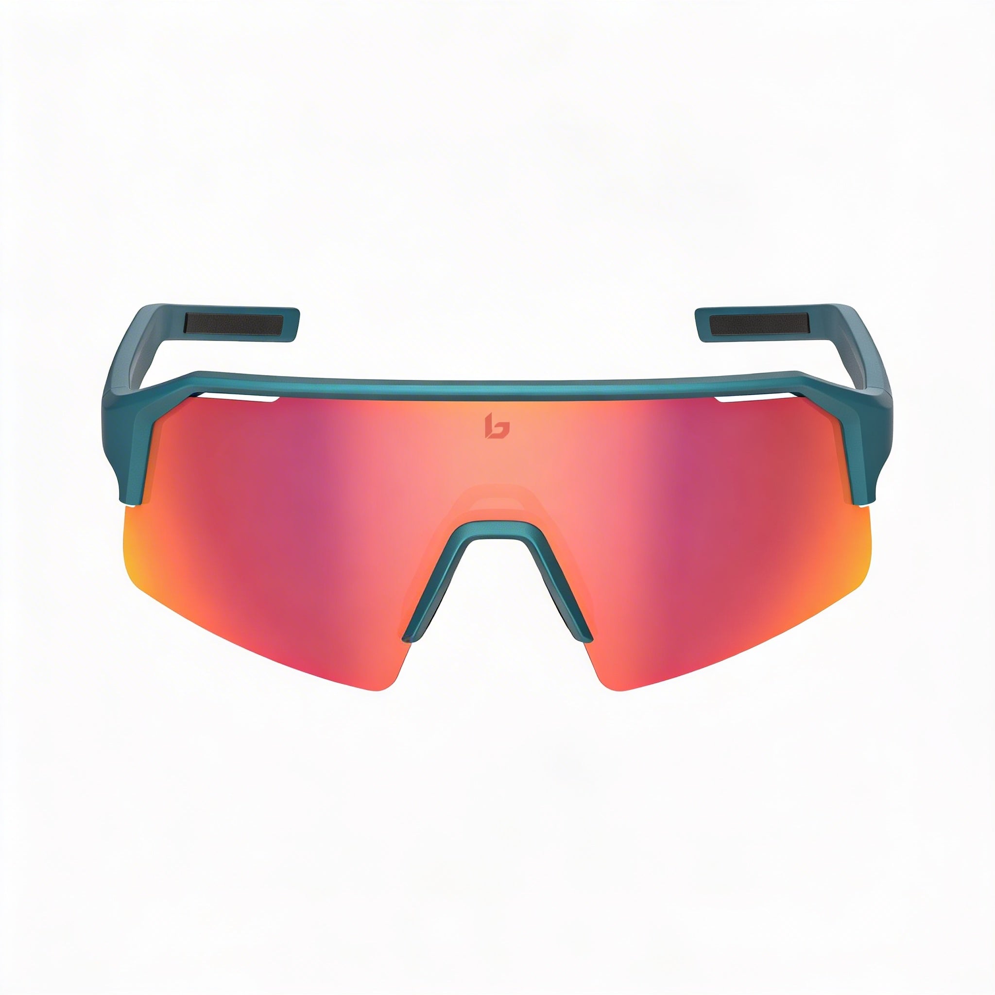 bollé Half Rim Shield Unisex Sunglasses, Creator Teal Metallic, Volt Ruby Polycarbonate, UV Protection, 140mm, Photo 3