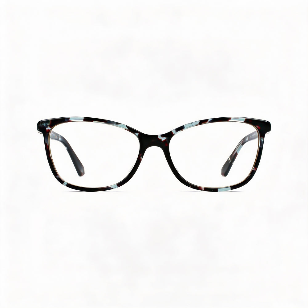JIMMY CHOO Modern - Montura de celulosa color Havana azul para mujer, lentes transparentes de policarbonato polarizado, 53/16/140