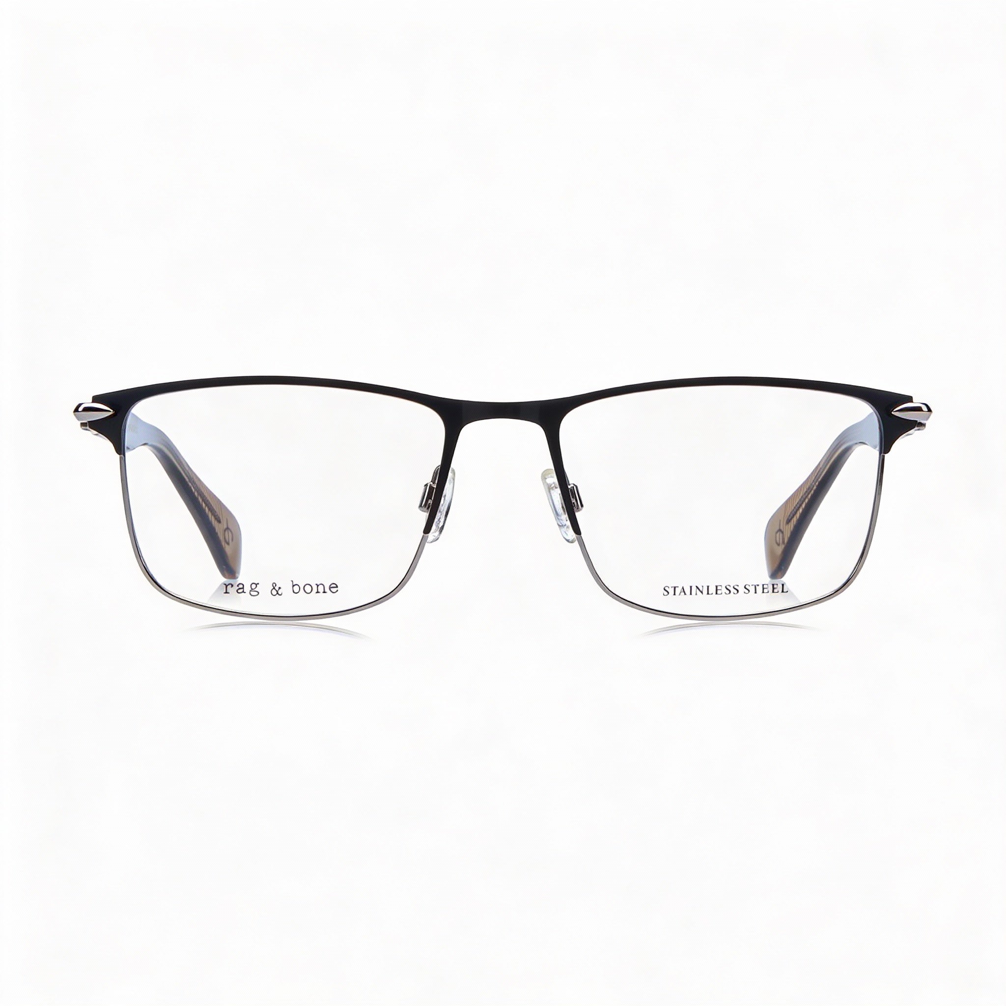 rag & bone Men's RNB7046 Grey Stainless Steel Eyeglass Frames 53/145/18, Photo 2