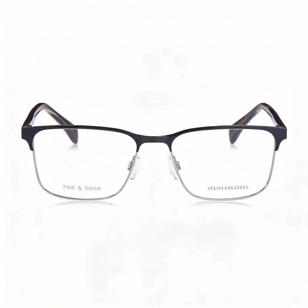 Gafas de Sol de Hombre Rag & Bone Modern Collection con Montura de Acero Aleado Negro y Lentes de Policarbonato de 56mm