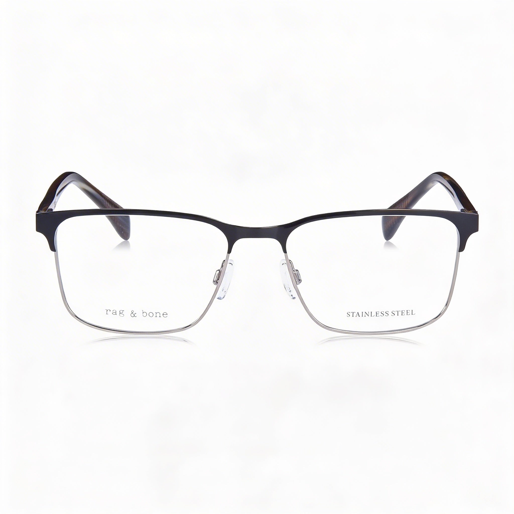 Rag & Bone Modern Collection Men's Black Alloy Steel Frame Sunglasses featuring Polycarbonate Lenses 56mm, Photo 2
