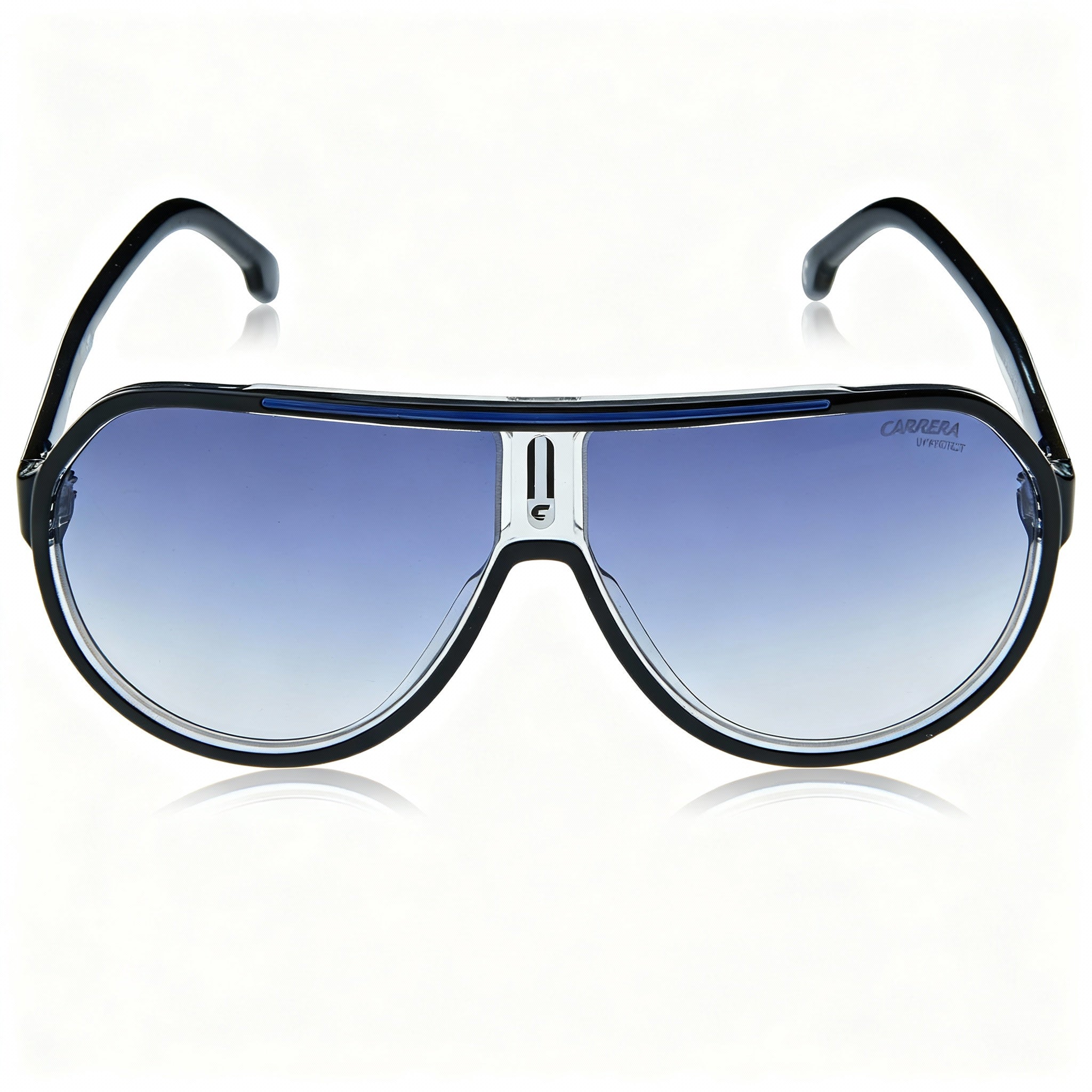Carrera Casual Men's Acetate Black Red Frame Dark Blue Shaded Polycarbonate Non-Polarized Sunglasses 64mm, Photo 2