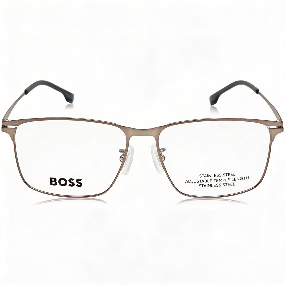 Hugo Boss 1467/F Ruthenium Rectangle Eyeglasses for Men, Metal 40mm