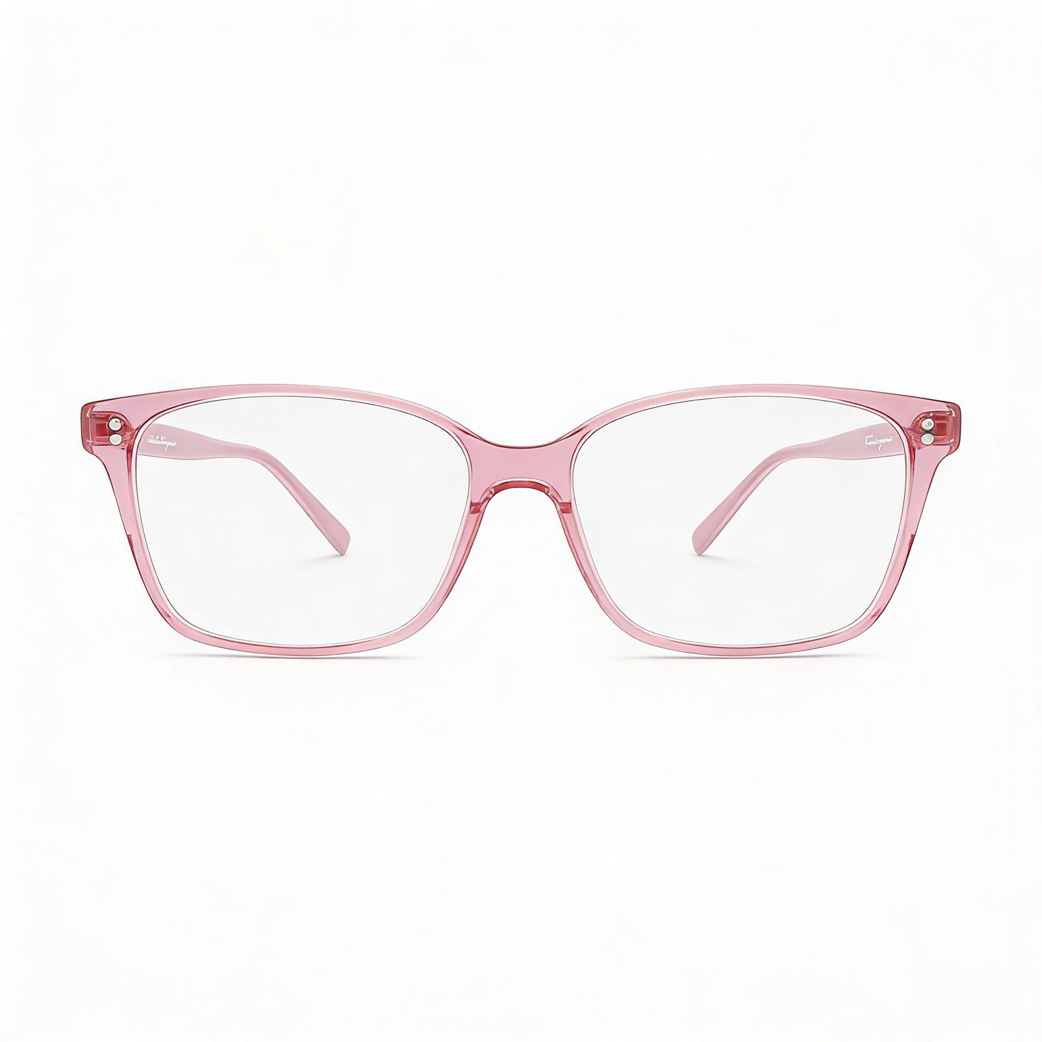 Salvatore Ferragamo Gafas de Acetato Modernas para Mujer con Montura y Cristales Rosa Transparente 52mm, Photo 2