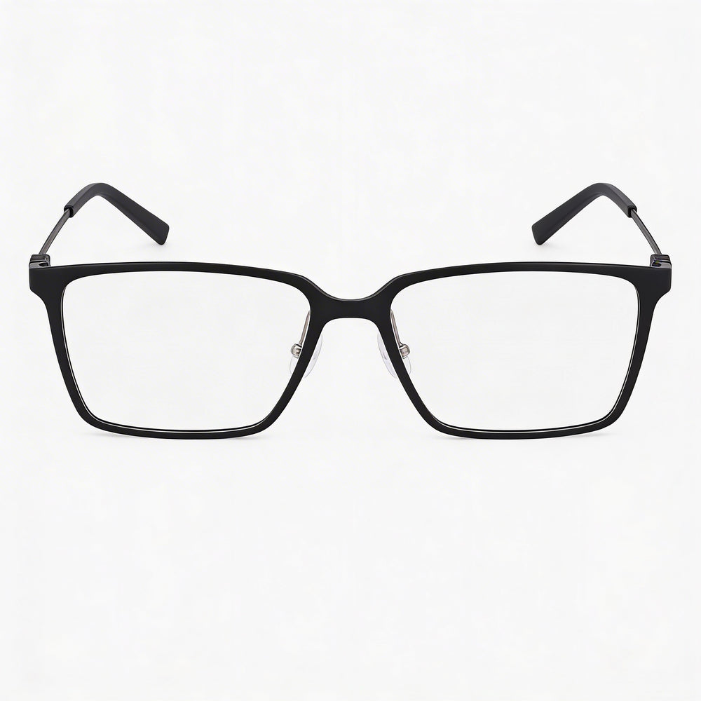 Gafas unisex Flexon Ep8010 con montura y lentes de acero de aleación negro mate de 54 mm
