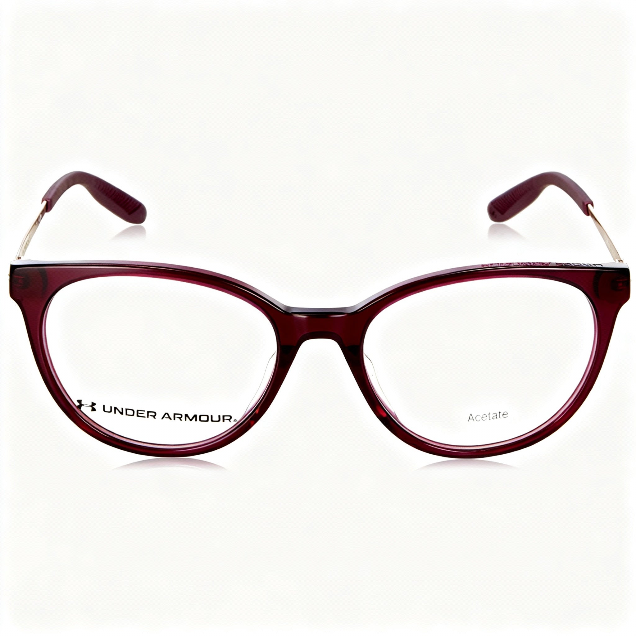 Under Armour Women's Ua 5028 Crystal Red Acetate Rectangular Optical Frames 52mm
