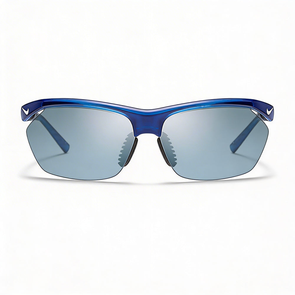 Gafas de sol de competición Wayfarer de Nike para mujer con montura de plástico azul, lentes azules y protección UV