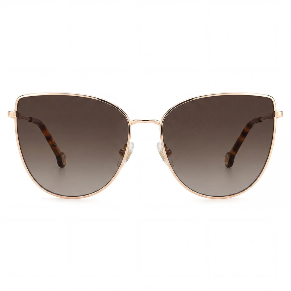 Carolina Herrera HER 0138/S Gafas de sol casuales para mujer con armazón dorado cobrizo sombreado, lentes marrones sombreadas y protección UV de 59 mm