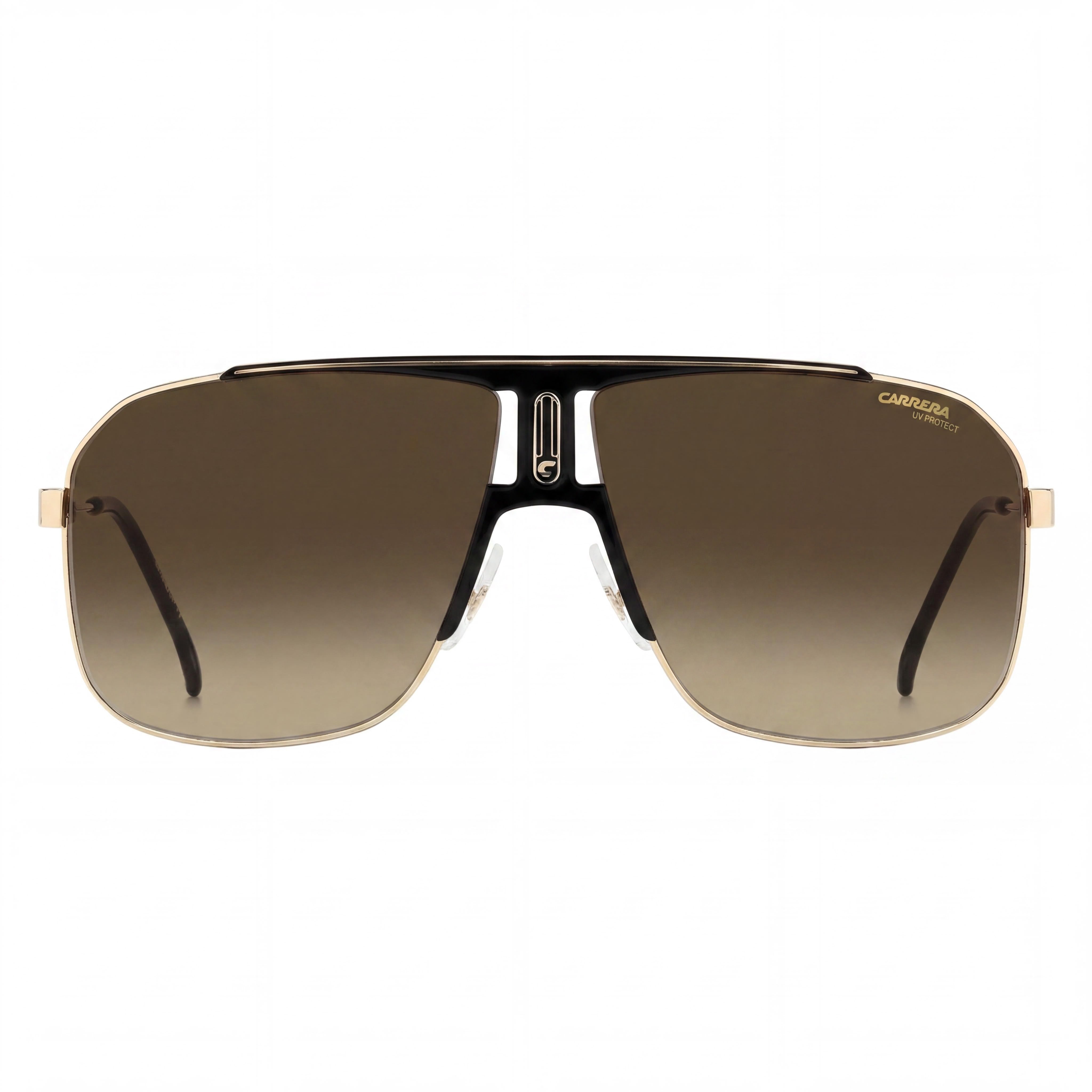Carrera 1043/S Gafas de sol de hombre ligeras de acero inoxidable, negro, oro, marrón sombreado, no polarizadas, protección UV 65-12, Photo 2
