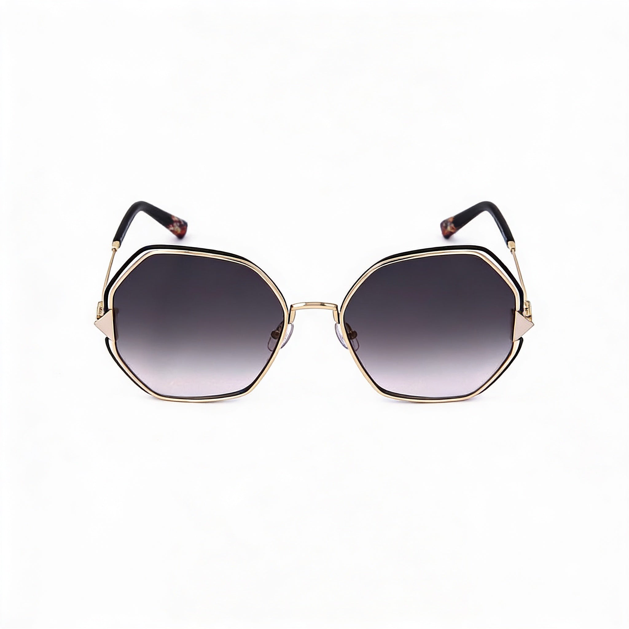Gafas de sol modernas Missoni para mujer, de aleación de acero, con degradado dorado, negro y gris, 100 % protección UV, 59 mm, Photo 2