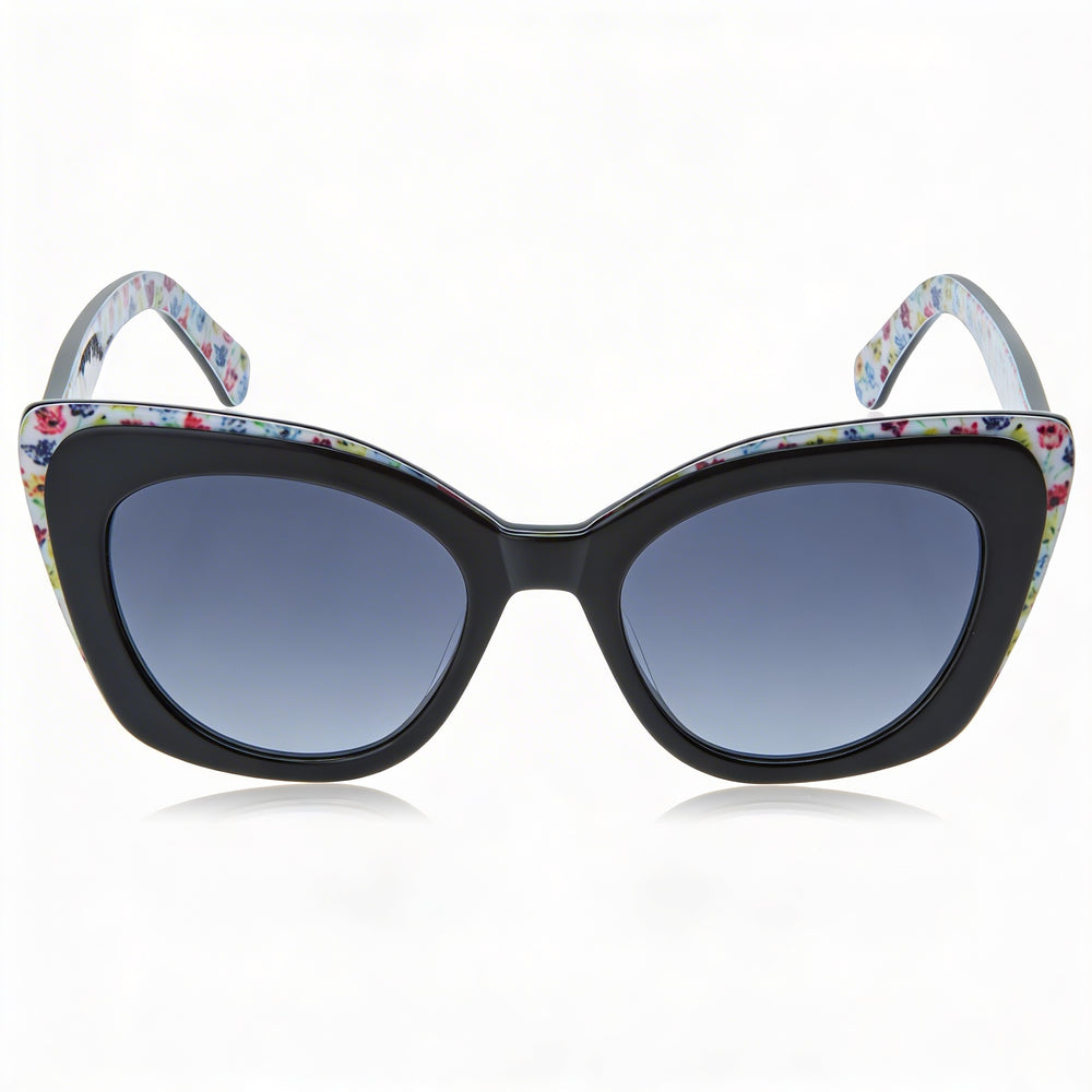 Gafas de sol Kate Spade New York Marigold/S para mujer, montura de acetato en gris/negro con lentes de protección UV en gris oscuro degradado de 51mm