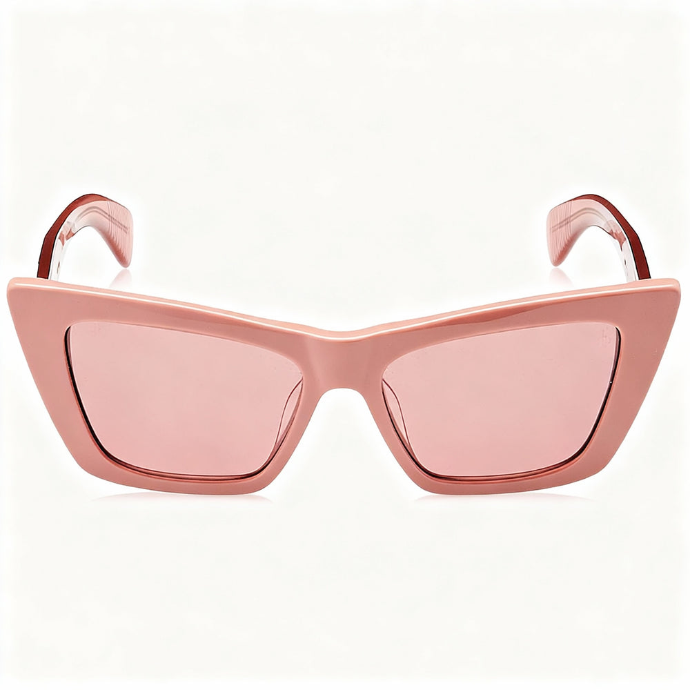 Gafas de sol informales Rag &amp; Bone de acetato rosa para mujer, lentes UV no polarizadas color burdeos, 53-16-140