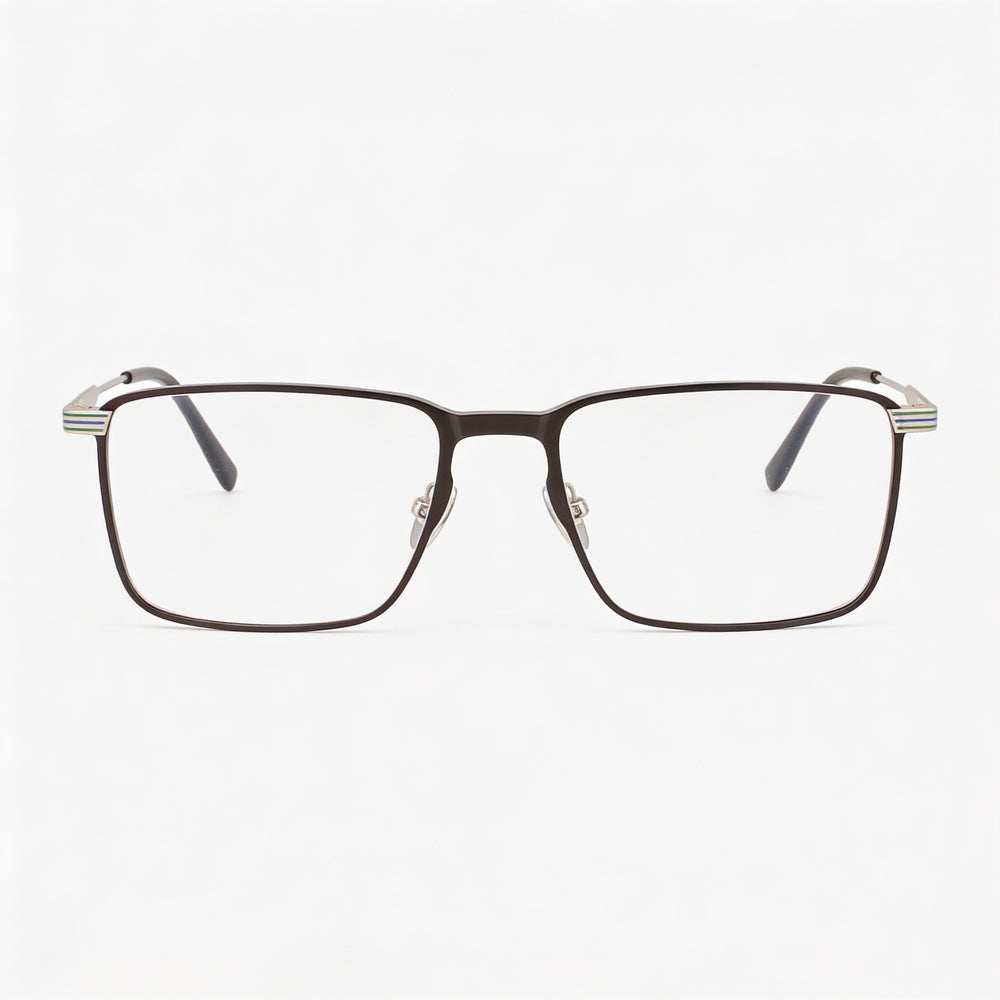 Lacoste Men's Casual Eyeglasses with Matte Black Frame and Transparent Plastic Lenses, 54mm Lens Width