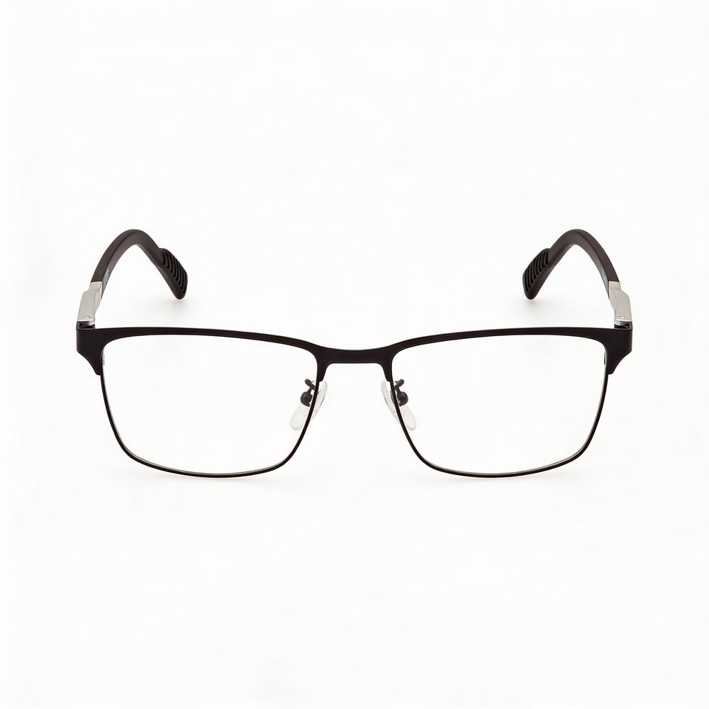 Gafas ópticas adidas Sp5024 para hombre, de aviador, de metal negro mate, con lentes de policarbonato de 55 mm