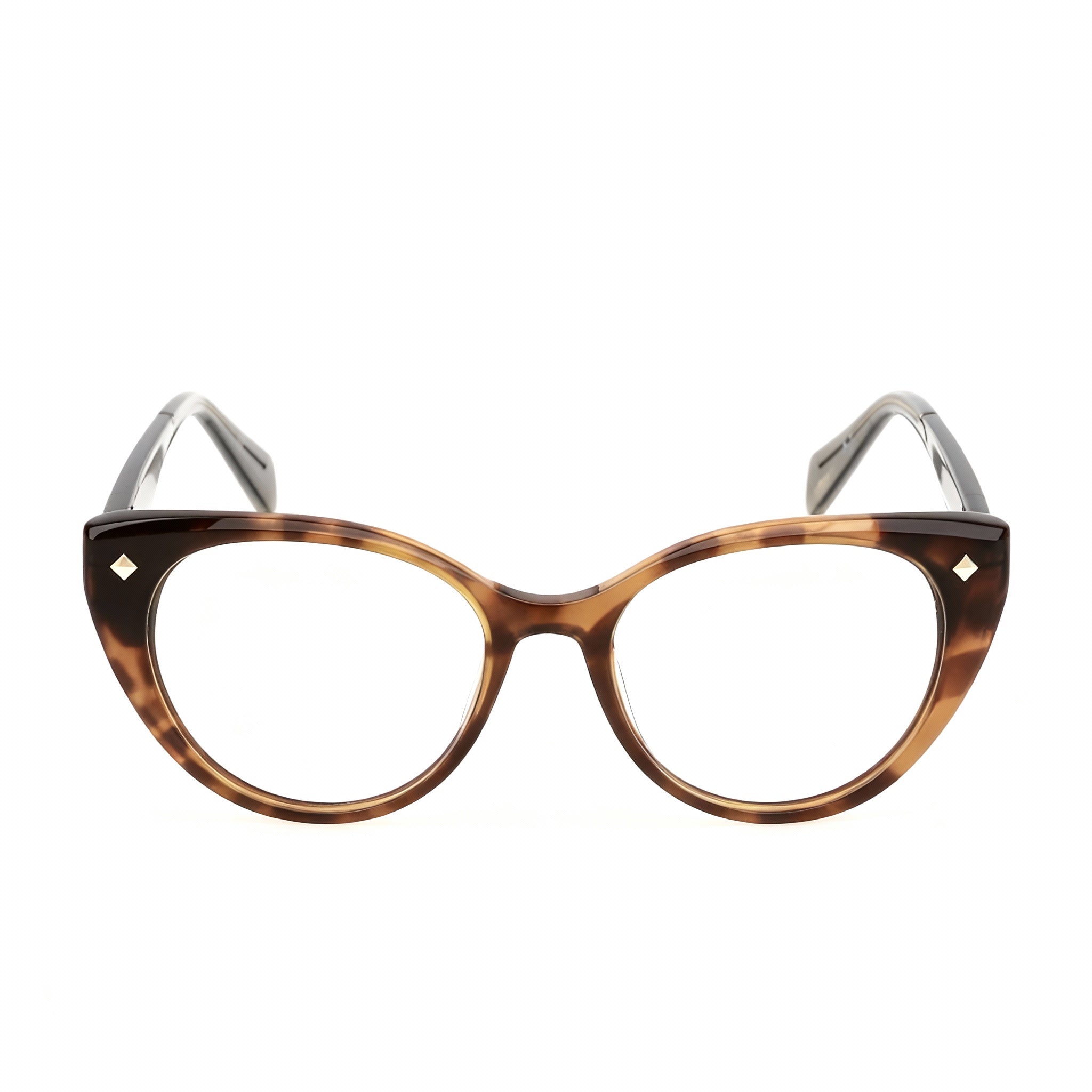 Police VPLM02 Men's Modern Acetate Optical Frames with Non-Polarized Lenses, Havana Color, 52mm