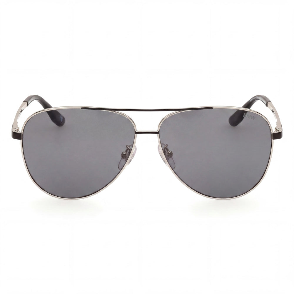 BMW Comtemporary Men's Shiny Palladium Titanium Frame Sunglasses with Polycarbonate UV Protection Lenses 60-18-140