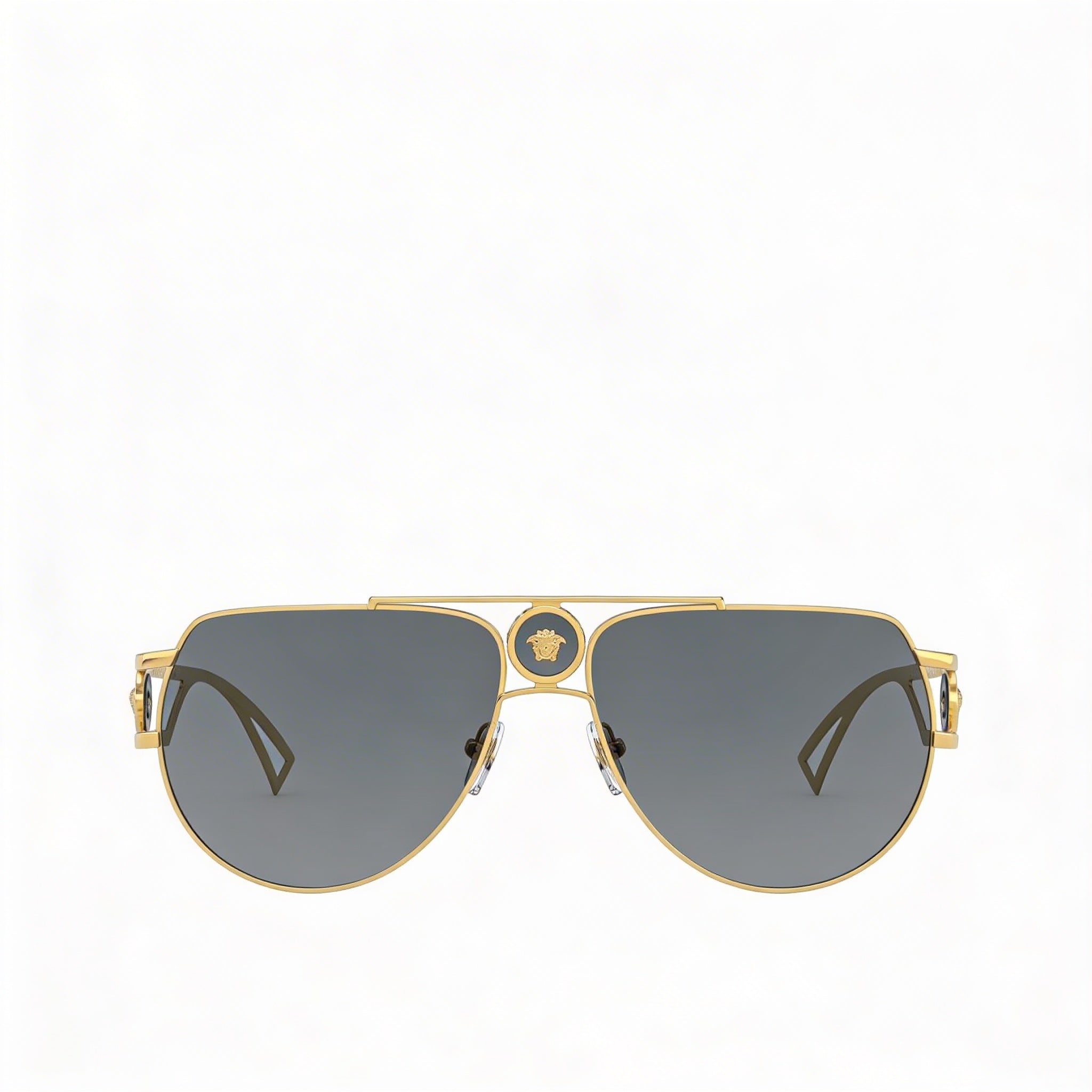 Versace Ve 2225 Unisex Gold Dark Grey Metal Frame Multicoloured Lens UV Protected 60mm, Photo 2