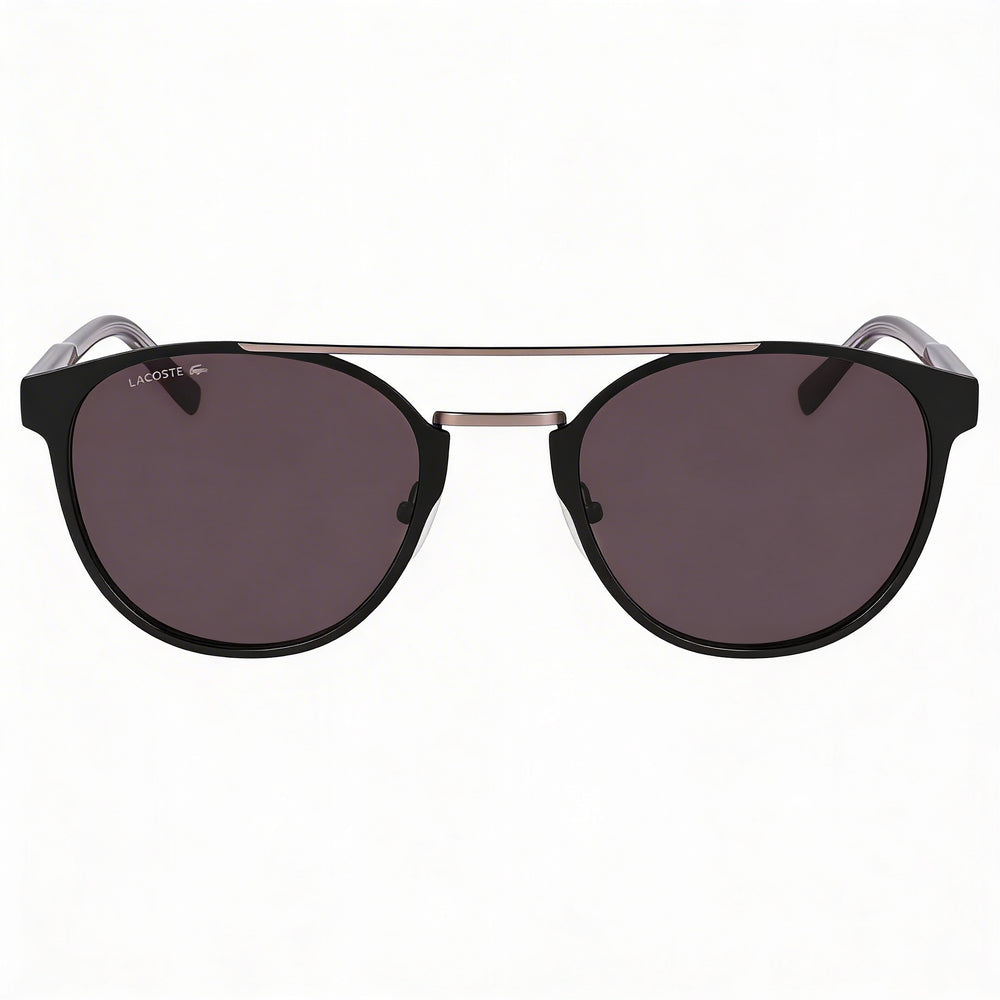 Lacoste Casual Unisex Matte Black Metal Frame UV Protected Polycarbonate Lens Large Sunglasses 53-22-145mm