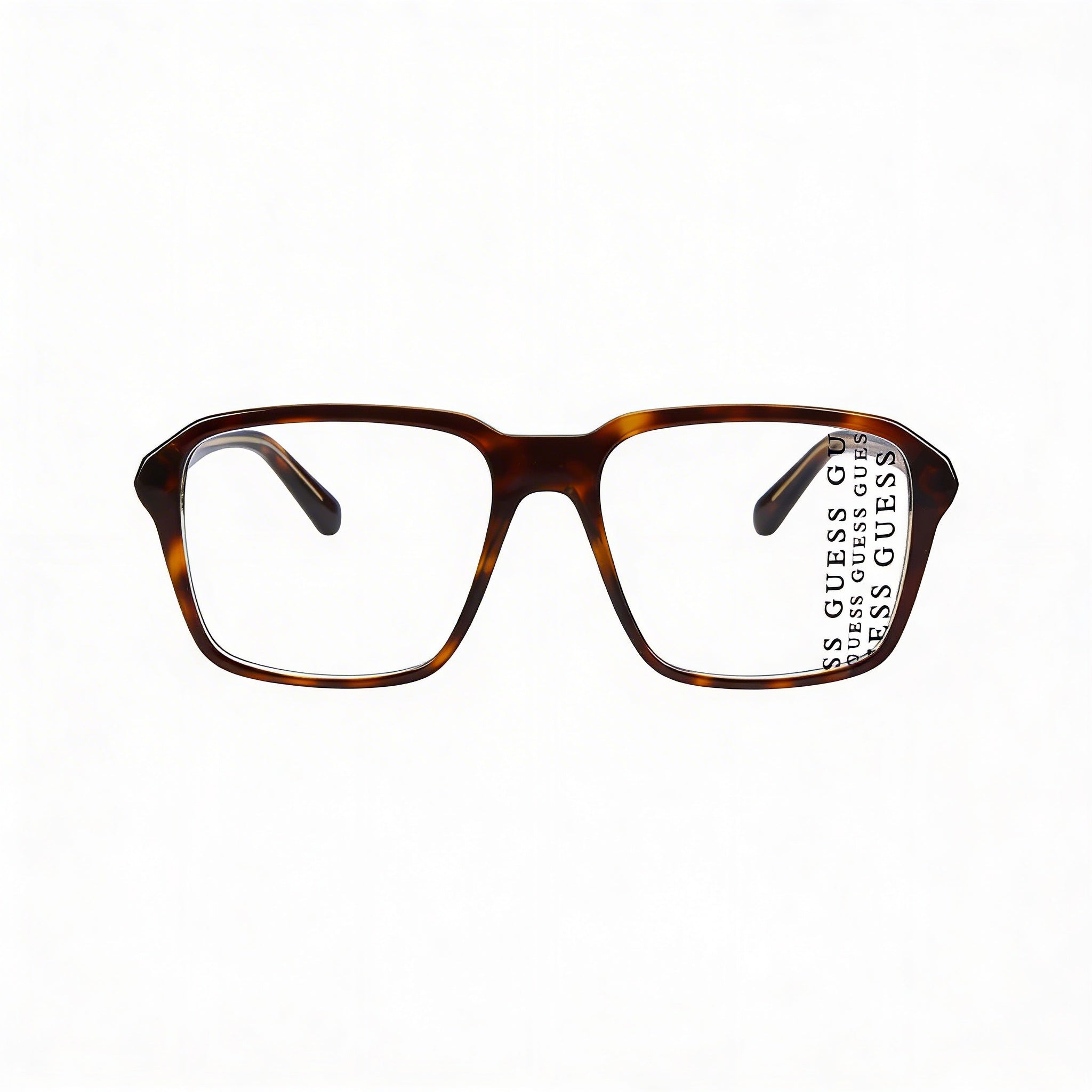 Guess GU50073 Dark Havana Rectangle Eyeglasses for Men, Plastic 54mm, Photo 2