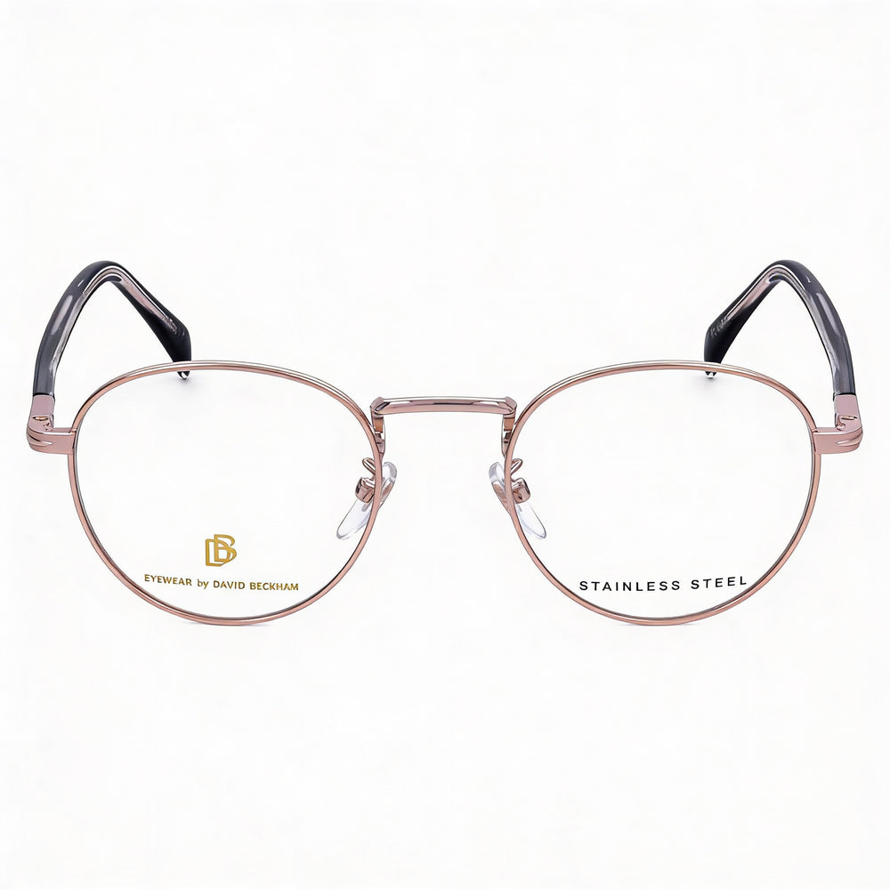 Gafas David Beckham Modern Unisex Db 1127 con montura de acero de aleación, color dorado y negro, ancho de lente de 49 mm