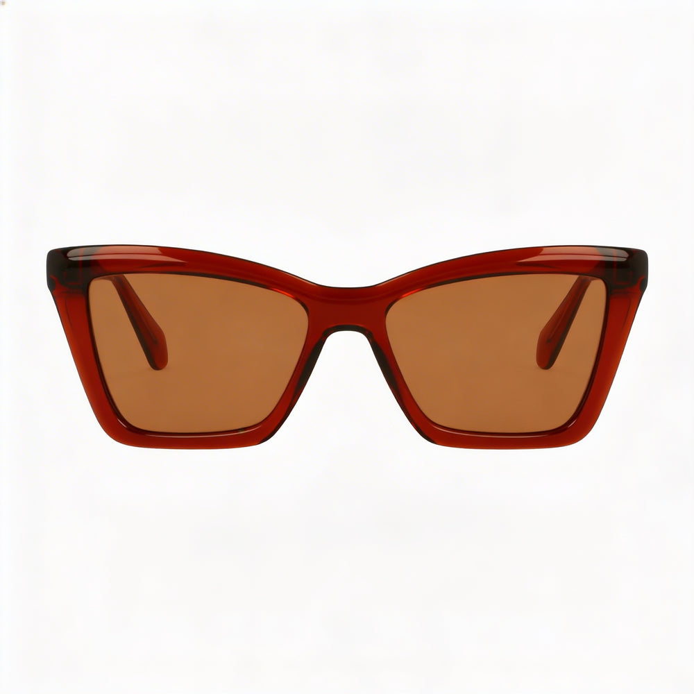 Gafas de sol de acetato Ferragamo Sf2039se transparentes en color óxido UV 400 para mujer con lentes de color ladrillo macizo de 53 mm