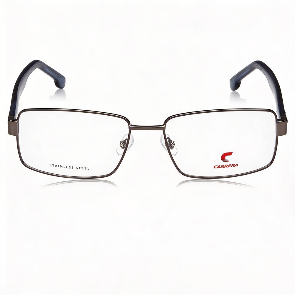 Gafas graduadas Carrera 8887 para hombre, modernas, oscuras, de acero aleado, con lentes transparentes, talla 57
