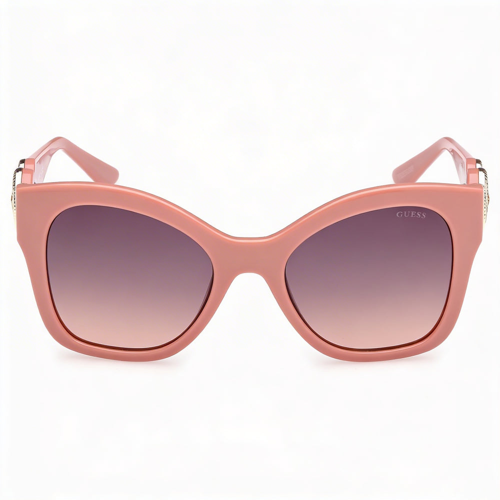 Guess Butterfly Women's Plastic Sunglasses Bright Light Pink Gradient Brown Lens UV 400 55mm
