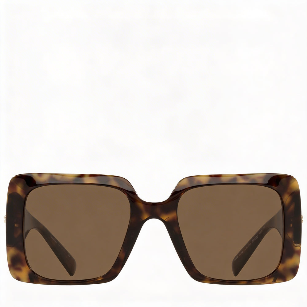 Versace VE4405 Women's Full Rim Sunglasses with Havana Dark Brown Acetate Frame & Dark Brown Lenses, 54mm Lens Width