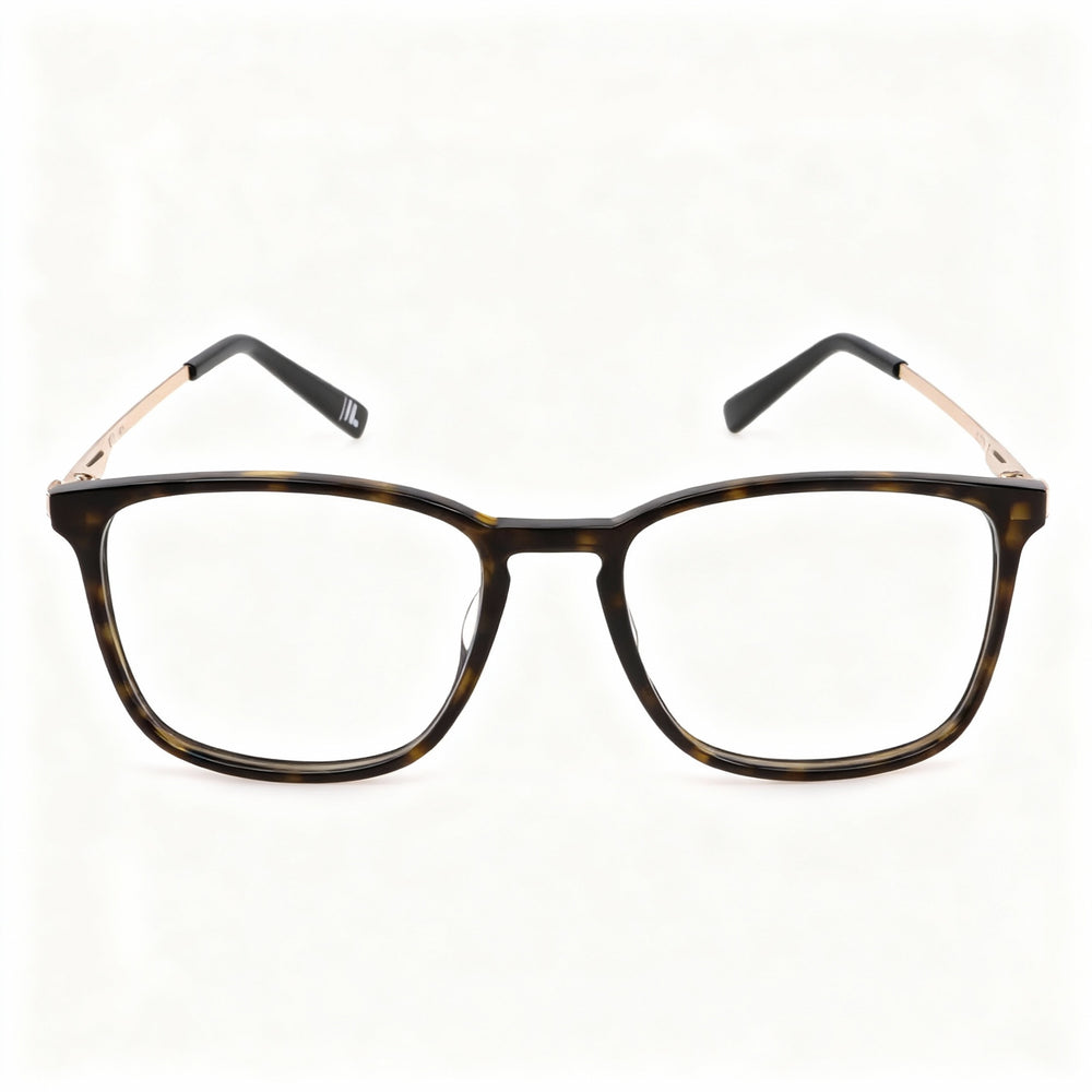 Fila Classic Men's Shiny Dark Havana Acetate-Metal Non Polarized Transparent Lens Eyeglasses 53-18-145