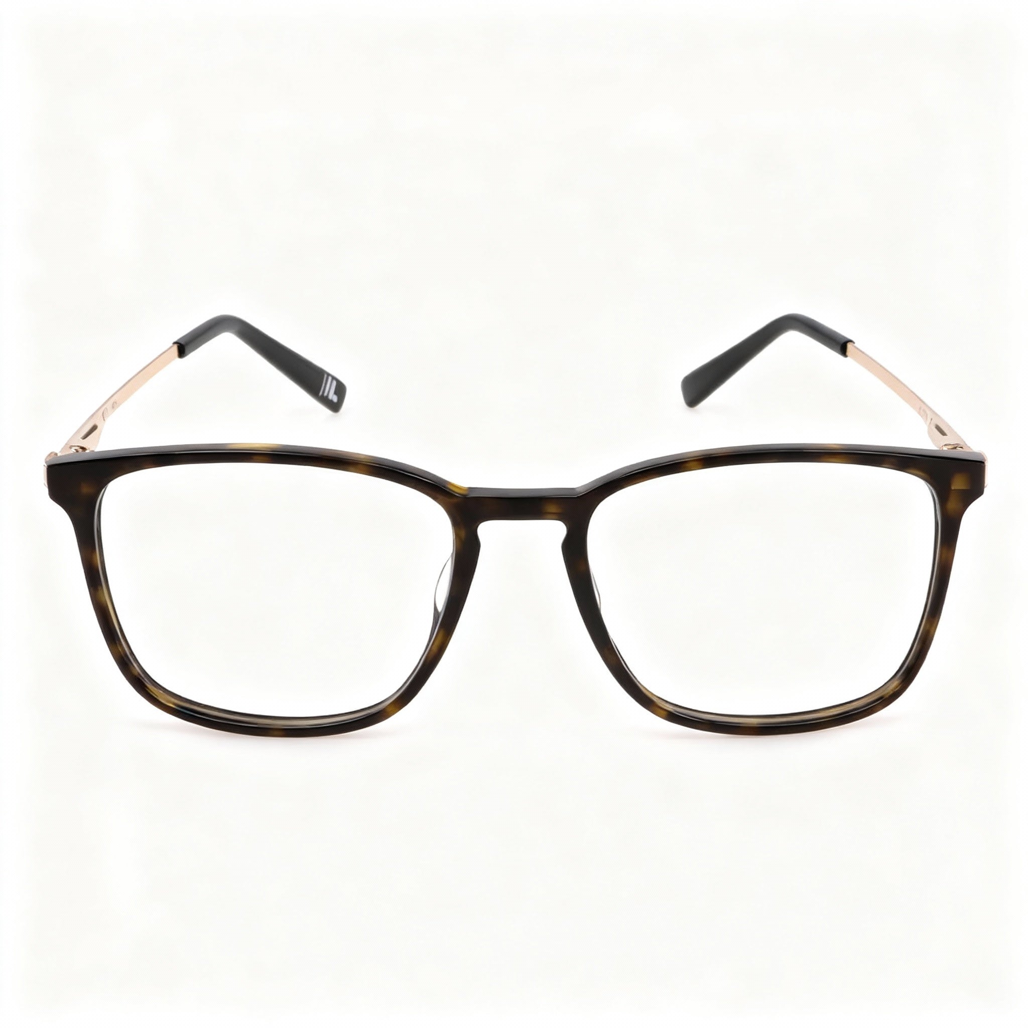 Fila Classic Men's Shiny Dark Havana Acetate-Metal Non Polarized Transparent Lens Eyeglasses 53-18-145