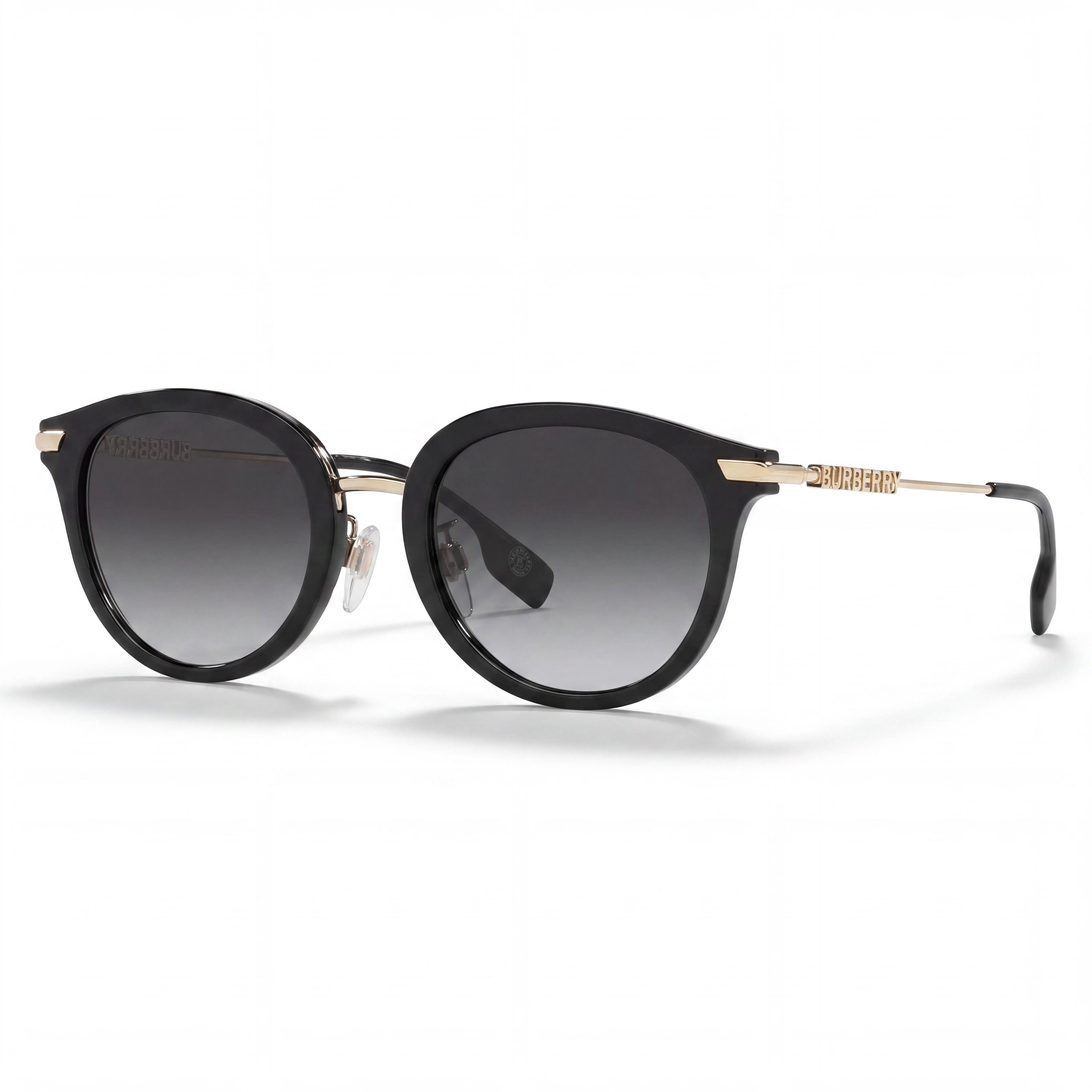 BURBERRY Be 4398d Women's Black Grey Gradient Stainless Steel Frame Grey 100% UV Protection Sunglasses 50mm, Photo 1