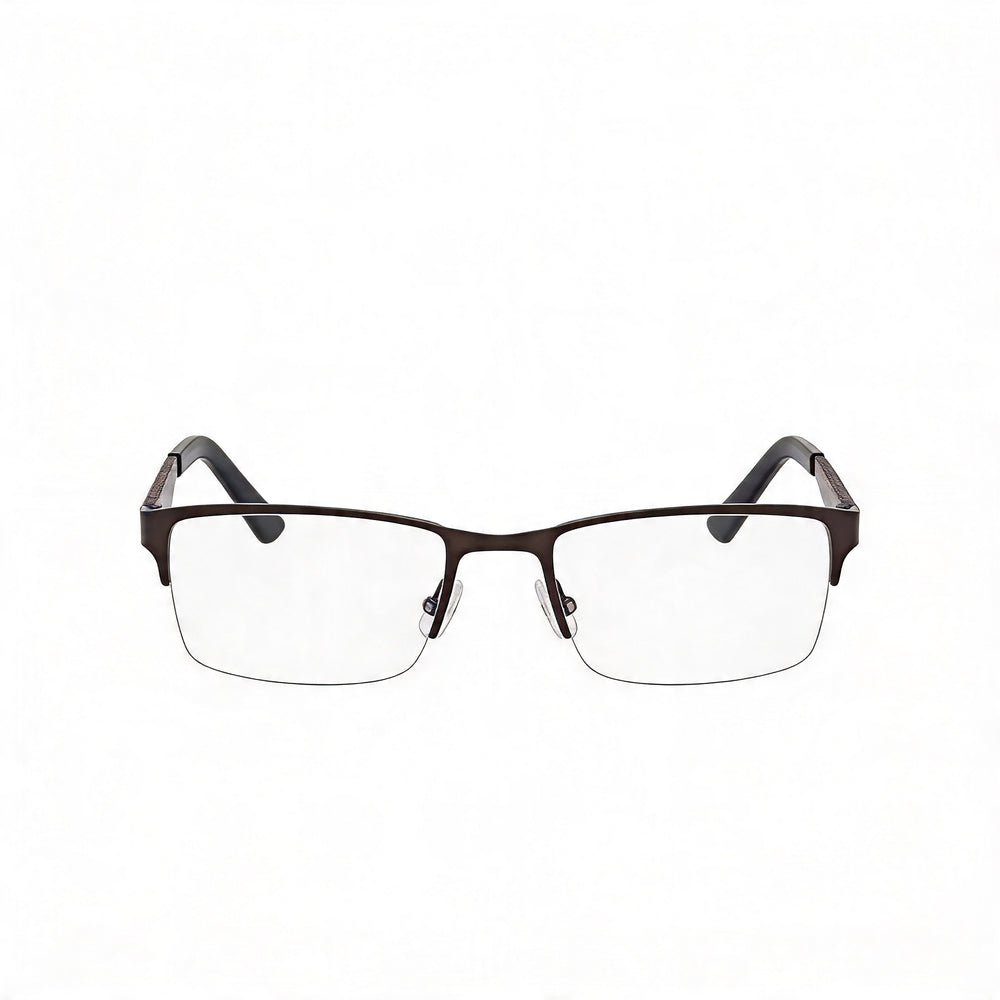 Adensco Ad 115 Men's Metal Frame in Semi Matte Dark Ruthenium with Clear Lenses 51mm