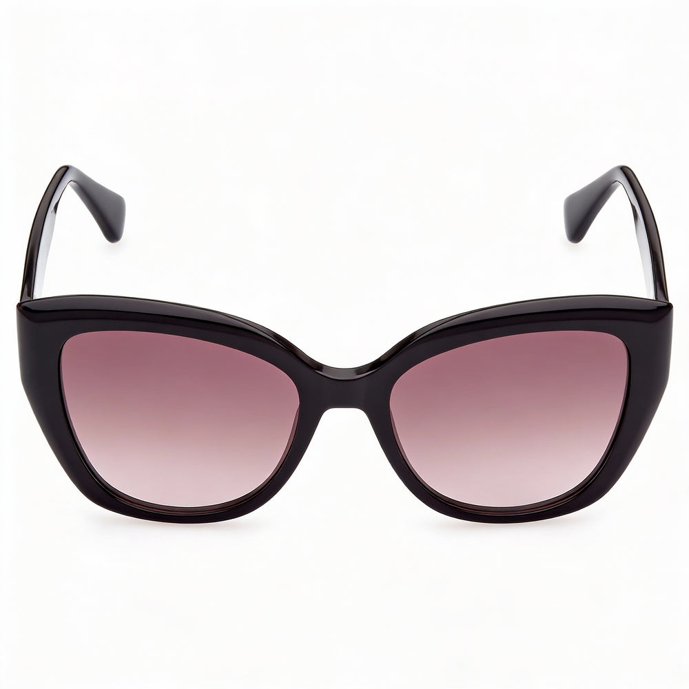 Gafas de sol MaxMara MM0040 para mujer, informales, de plástico negro brillante, sin polarizar, con protección UV, 54 mm