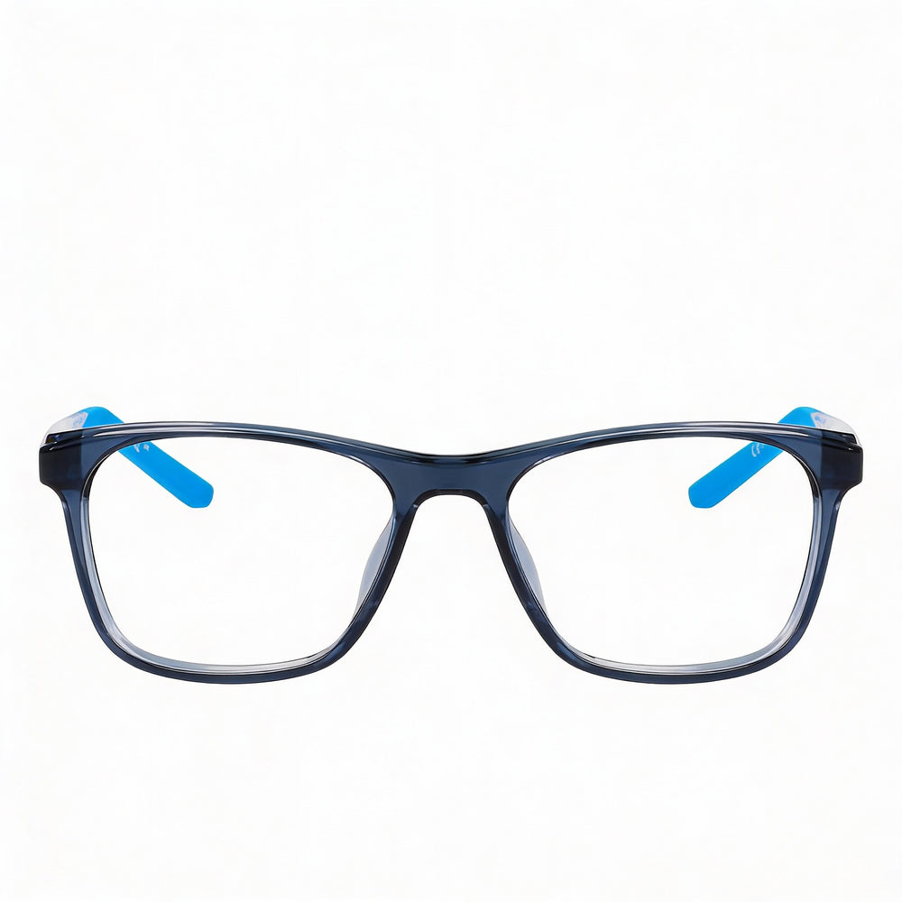 Nike 5058 Unisex Dark Grey Photo Blue Plastic Frame Optical Eyeglasses with Clear Lenses 48mm