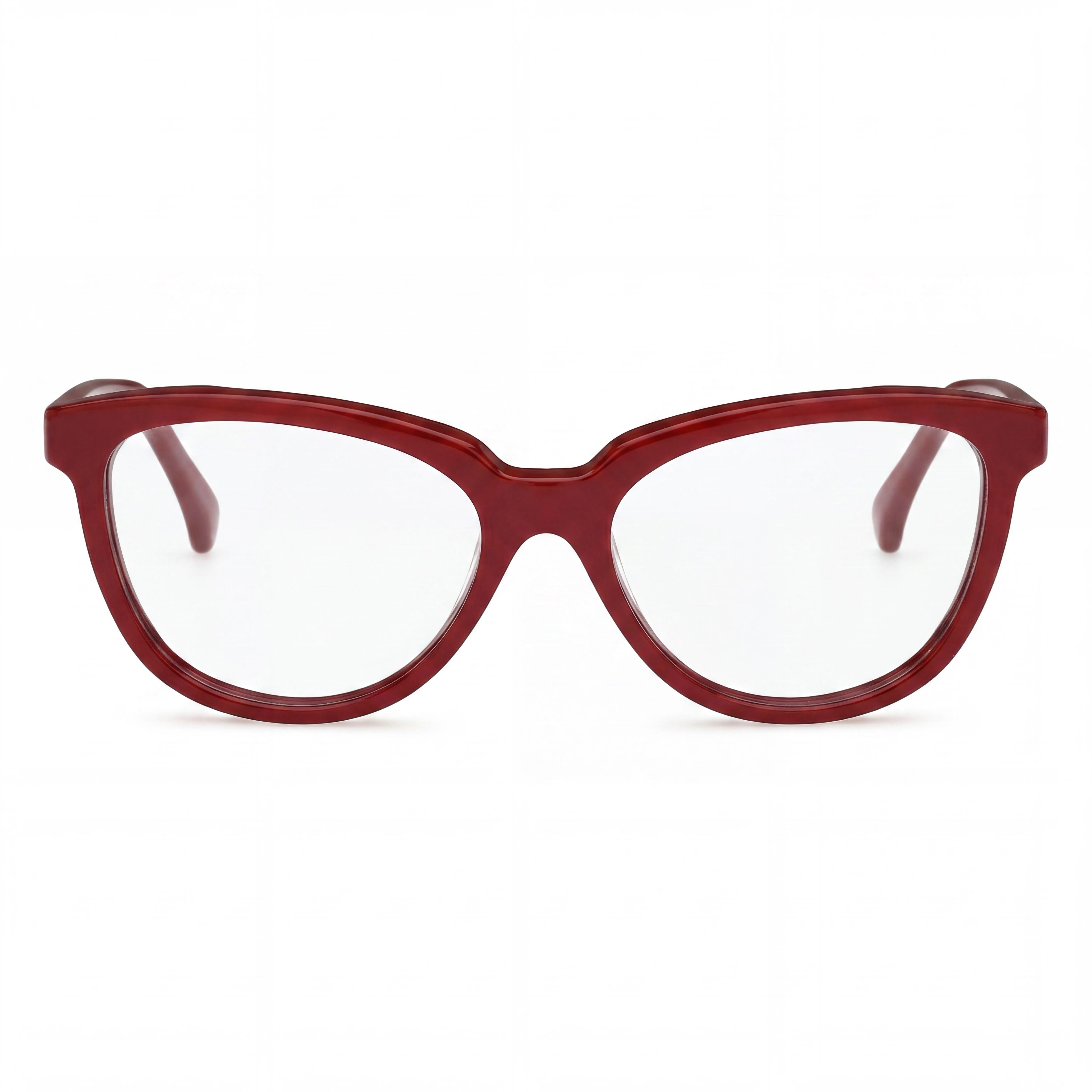 MaxMara Mm5143 Women's Dark Red Plastic Lightweight Frame with Polycarbonate Clear Lenses 53mm, Photo 2