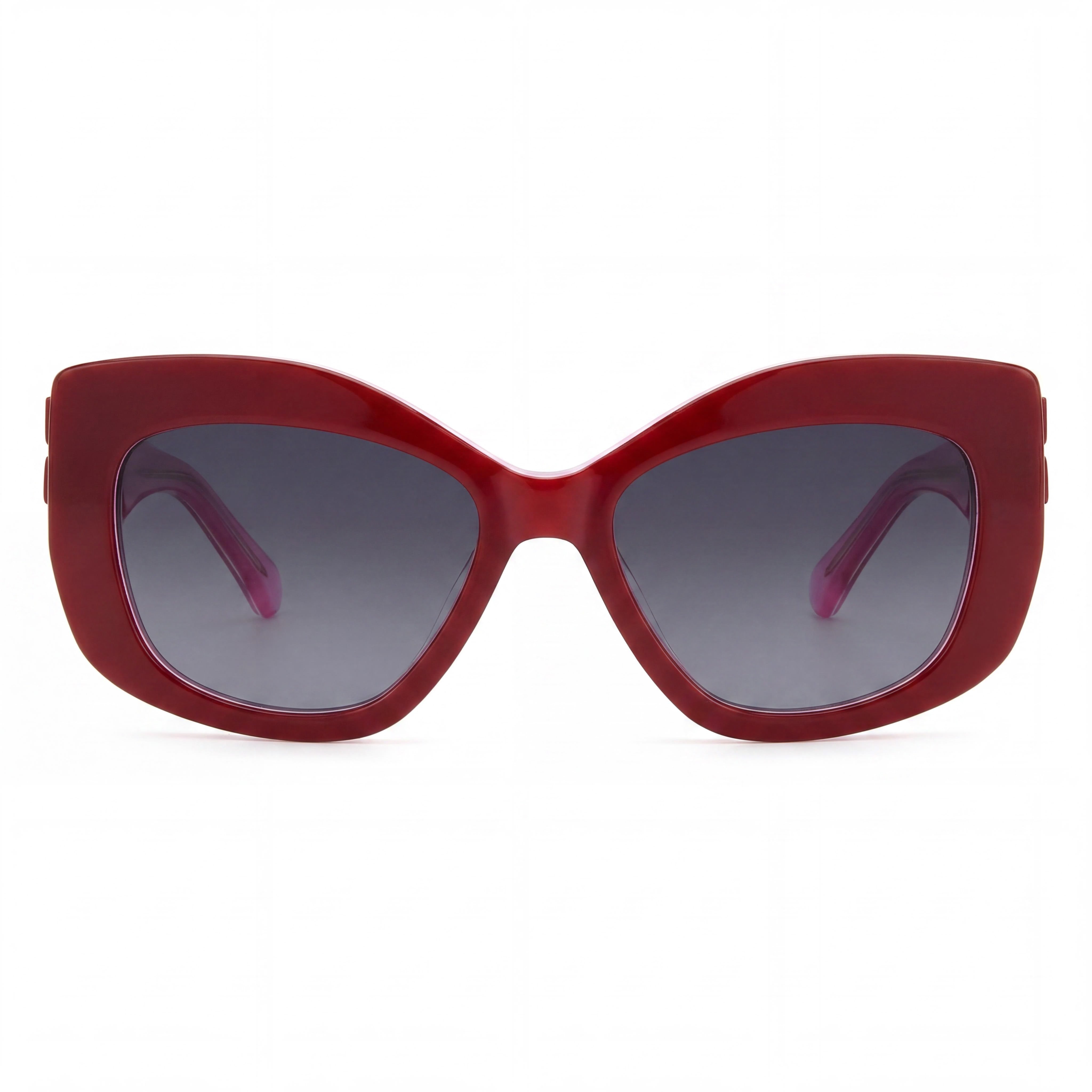 Gafas de sol de policarbonato no polarizadas Kate Spade New York casuales para mujer, rojas, con marco de aceite ecológico, con cristales grises oscuros degradados, de 54 mm, Photo 2