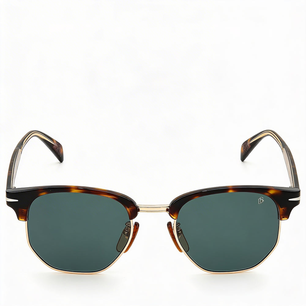 David Beckham Db 1002/S Unisex Dark Havana Polyamide Frame Green Lenses UV Protection Sunglasses 51mm