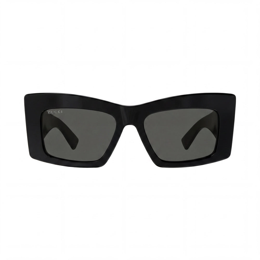 Gucci Classic Women's Black Acetate Frame Oversized Sunglasses with Multicolor Lenses, UV Protection, 53mm