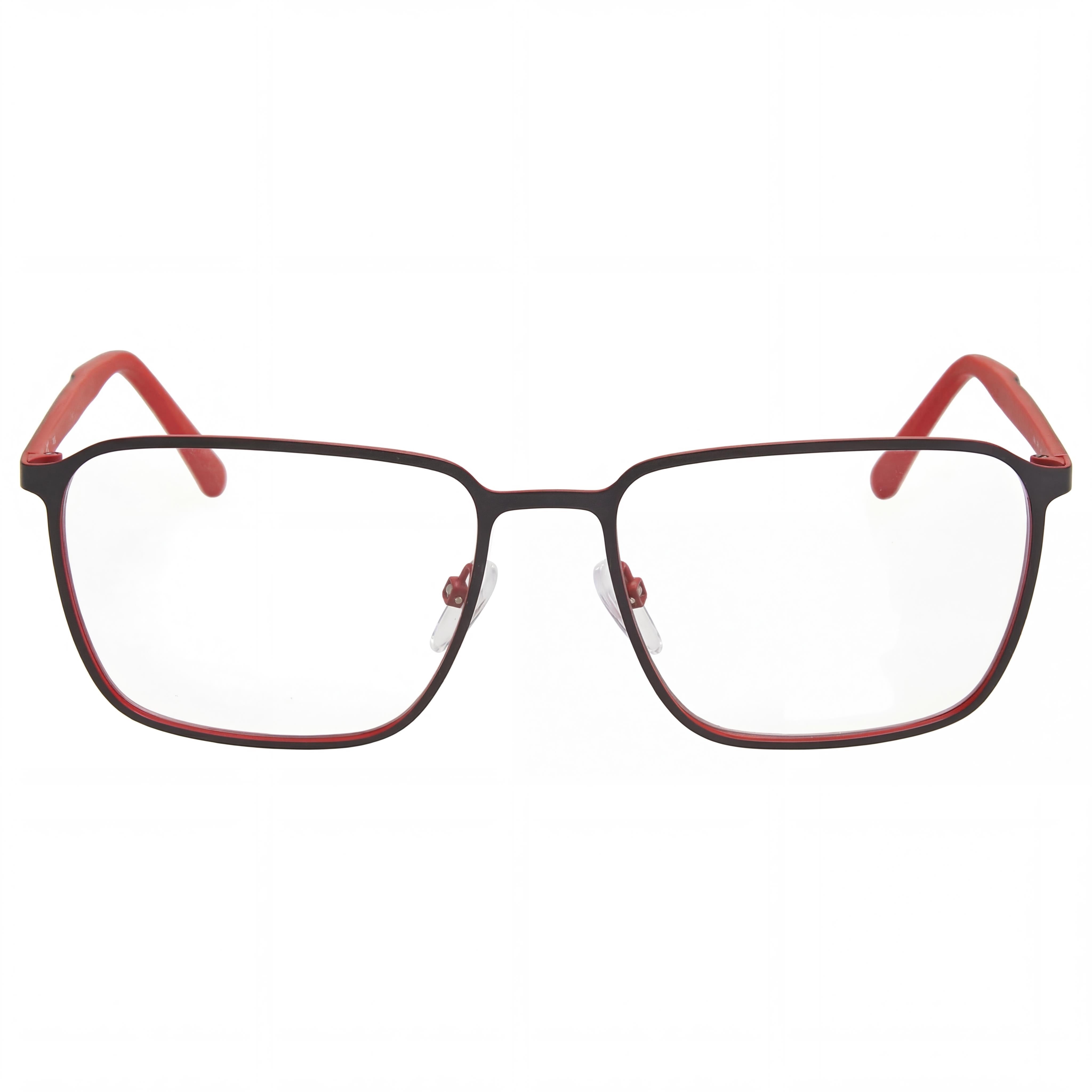 Gafas FILA Square Unisex de Acero Inoxidable Rojas con Partes de Color y Lentes de Policarbonato 56mm, Photo 2
