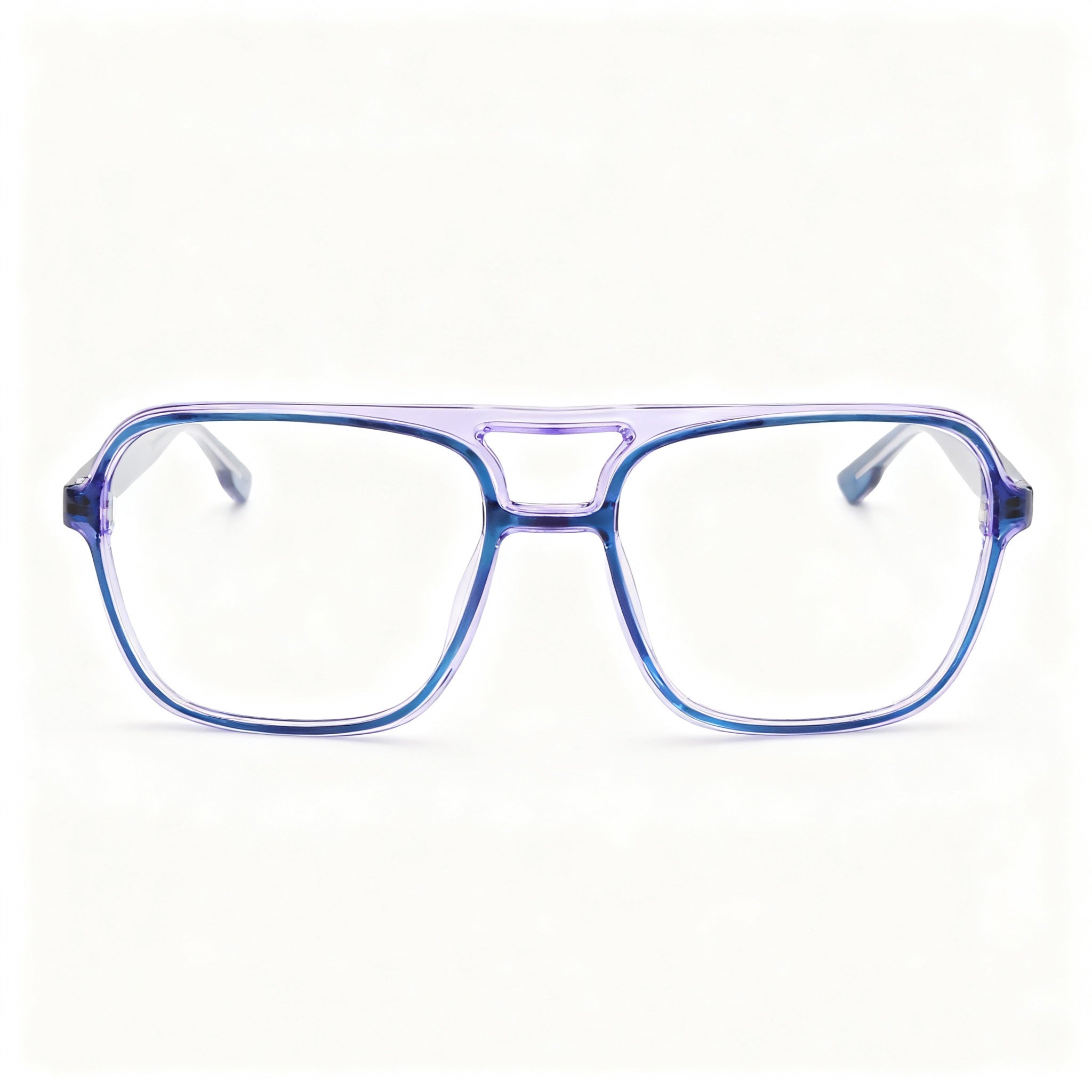 MCALLISTER Mc4534 Men's Full Rim Metal Clear Lens Eyeglasses in Teal Purple, Lens Width 56mm, Bridge Width 18mm, Temple Length 140mm
