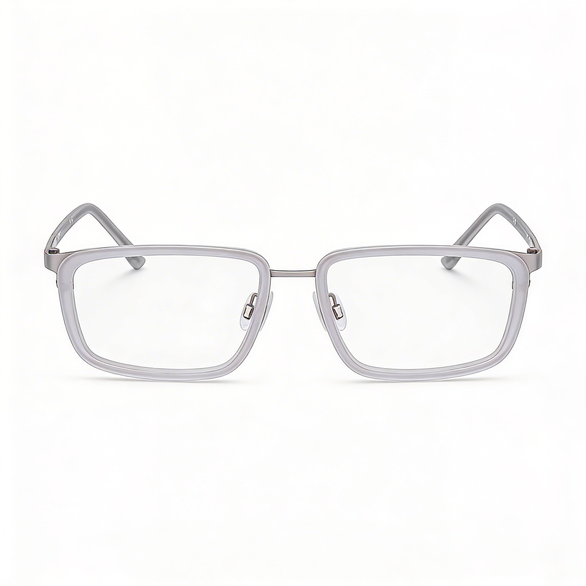 Flexon Men's Optical Frames, Matte Grey Silver Frame, Prescription Ready with Clear Demo Lenses, Photo 1